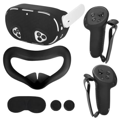 ZORBES® 5-in-1 Silicone Accessories for Meta Quest 3S, Protective Case Set for Quest 3S, VR Skin Cover Case, Silicone Face Pad, Lens Cover, Controller Grip Cover with Adjustable Fastening Strap ZORBES® 5-in-1 Silicone Accessories for Meta Quest 3S, Protective Case Set for Quest 3S, VR Skin Cover Case, Silicone Face Pad, Lens Cover, Controller Grip Cover with Adjustable Fastening Strap